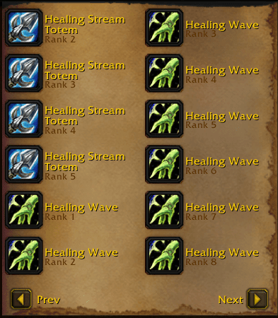 wow classic spell ranks