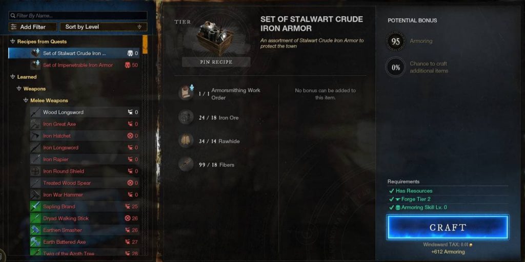 Fast Armoring Trade skill leveling guide