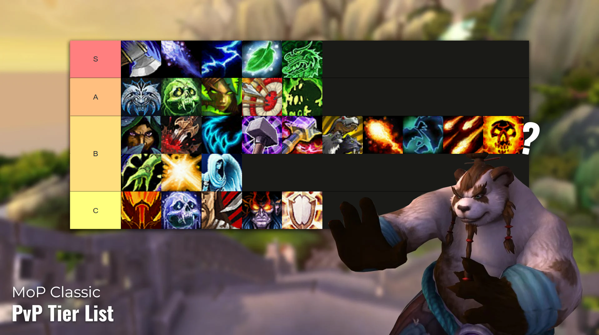 Mists of Pandaria Classic PvP Tier List