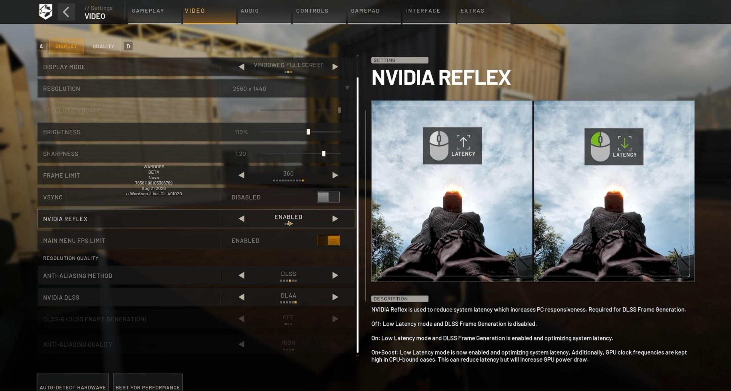 Wardogs Best Settings