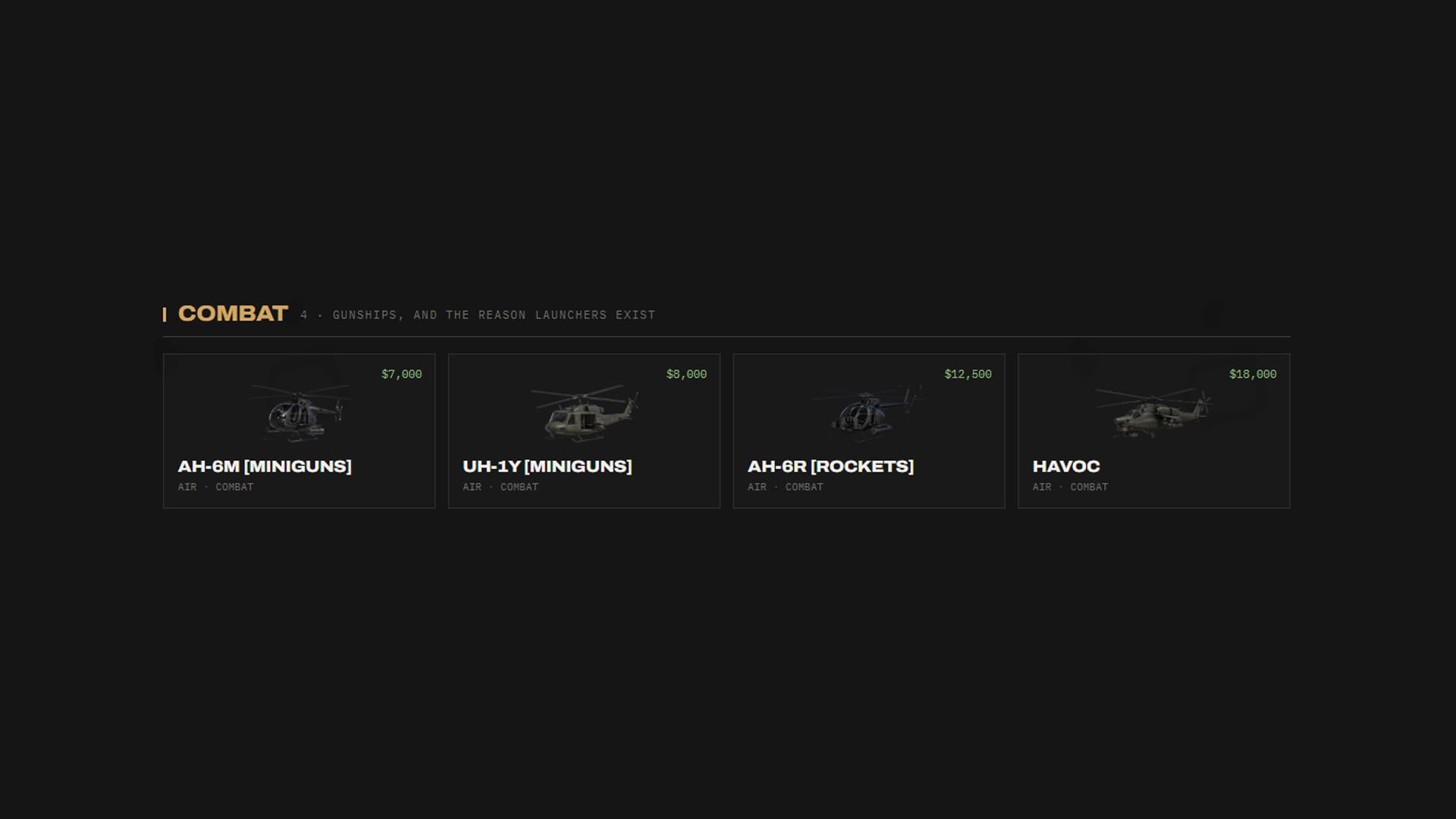 WARDOGS Vehicles Guide
