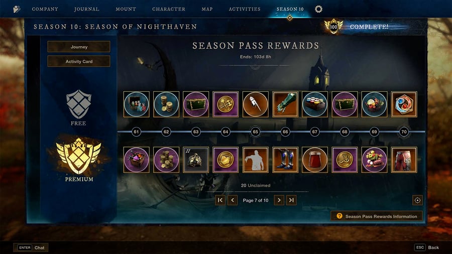 Season Pass Levels 61-70