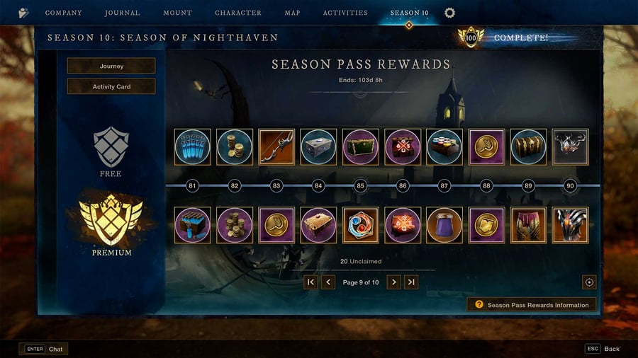 Season Pass Levels 81-90