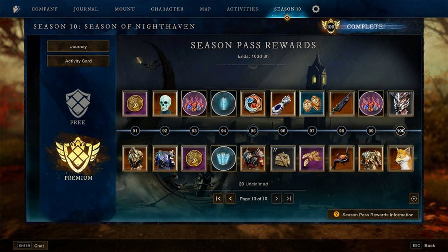 Season Pass Levels 91-100
