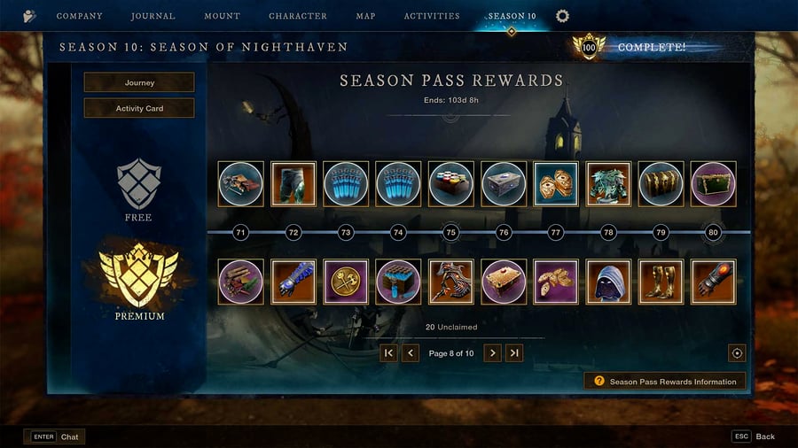 Season Pass Levels 71-80