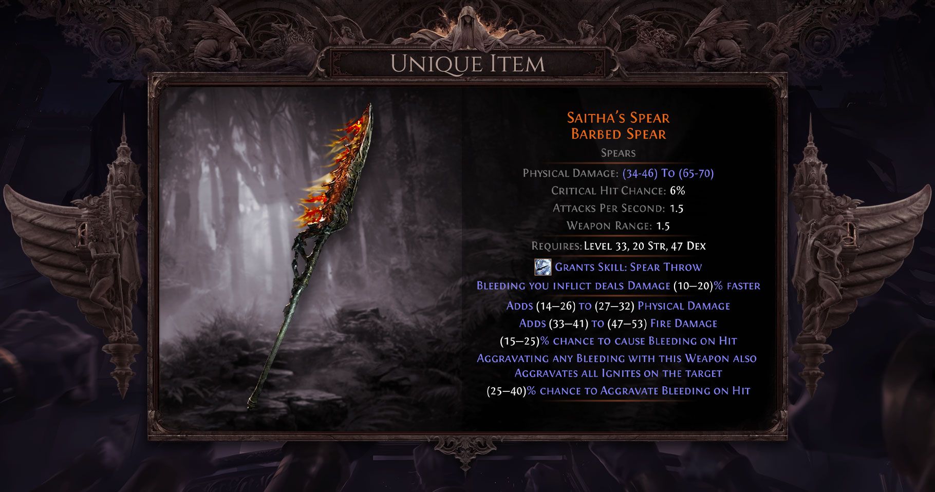 poe 2 saitha's spear