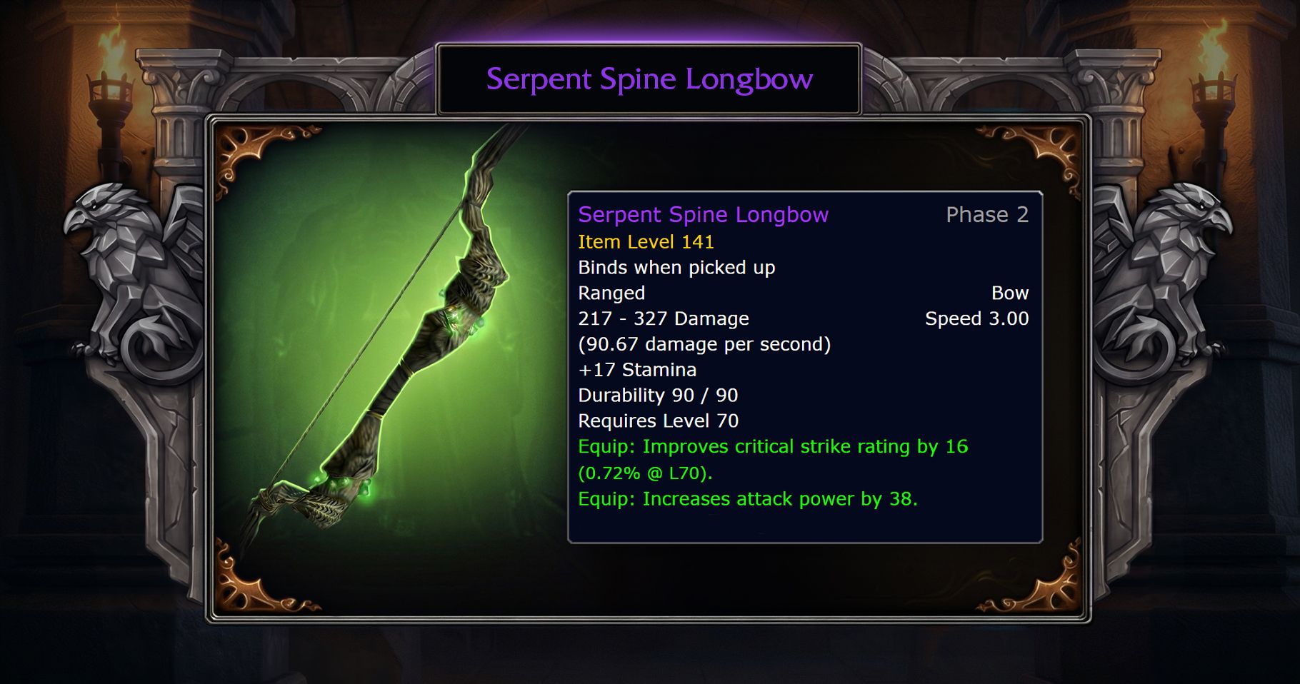 Serpent spine longbow