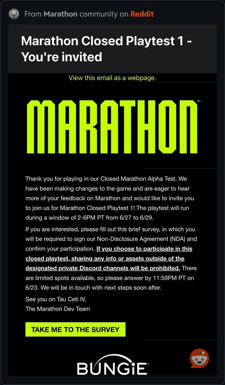 Marathon Closed Playtest